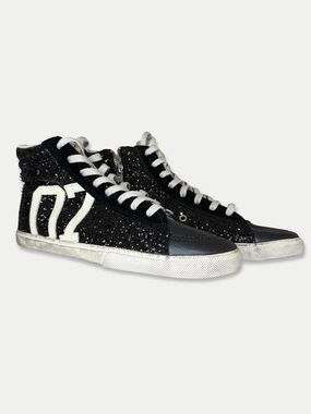 Kim & Zozi Hippie Bling Size 10 Black Sequin High Top Sneakers 07 Y2K